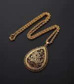 "Men’s Goldplated Pendant Necklace – Fashion Cuban Chain with CZ Stones, Iced Out Hip-Hop Jewelry, Rock Biker Style Gift" - Image 2