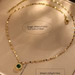 "Vintage 18K Gold-Plated Necklace – Roman Numeral Pendant with Blue Rhinestone, Stainless Steel Elegance"