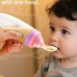 Heytutu 120ml Baby Silicone Food Squeeze Feeder with Spoon and Suction Base