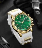 CAYON Men’s Quartz Watch – Golden-Tone Case & Adjustable Band, Stylish Green Dial with Black Hands, Perfect for Everyday Casual or Formal Wear - Image 4