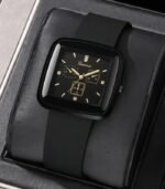 Trendy Quartz Square Watch – Silicone Band, Plastic Case, Battery-Operated with Electronic Drive | Everyday Fashion Watch | Long-Lasting & Comfortable Design
