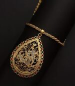 "Men’s Goldplated Pendant Necklace – Fashion Cuban Chain with CZ Stones, Iced Out Hip-Hop Jewelry, Rock Biker Style Gift" - Image 4