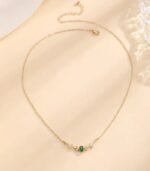 Elegant Copper Leaf & Branch Necklace with Cubic Zirconia – Timeless Beauty for Women - Image 2