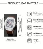 Men’s Casual Quartz Watch with Square Dial & Silicone Strap – Stylish Everyday Timepiece - Image 2