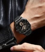 Stylish Men’s Square Dial Watch – Stainless Steel Band with Date Display – Perfect Business & Casual Gift for Him - Image 5