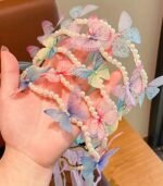 Girls’ Princess Pearl Butterfly Hairband – Elegant Forest Style Dress-Up Headband for Parties & Birthdays - Image 2