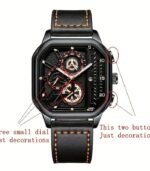 Square Men’s Quartz Watch — elegant, durable, and designed for everyday style. A great gift choice for him. - Image 6