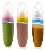 Heytutu 120ml Baby Silicone Food Squeeze Feeder with Spoon – Safe, Portable & Easy to Use - Image 2