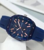 Men’s Luxury Quartz Watch – Square Blue Dial with Golden Hands, Multi-Pointer Chronograph & 24H Display, Lightweight and Durable - Image 2