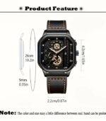 Square Men’s Quartz Watch — elegant, durable, and designed for everyday style. A great gift choice for him. - Image 4