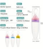Heytutu 120ml Baby Silicone Food Squeeze Feeder with Spoon – Safe, Portable & Easy to Use - Image 3