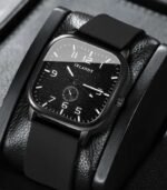 Men's Square Quartz Watch with Black Faux Leather Strap – Alloy Case, Battery Operated, Casual Minimalist Design - Image 4