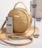 Women’s Pastoral Style Woven Handbag – Vintage Straw Weaving Bag for Summer 2025 - Image 4