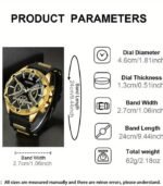 Luxury Black Quartz Watch – Unisex Design for Men & Women, Elegant Style for Daily & Formal Wear, Perfect Gift with Premium Box - Image 5