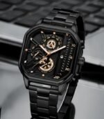 Stylish Men’s Square Dial Watch – Stainless Steel Band with Date Display – Perfect Business & Casual Gift for Him