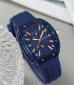 Men’s Luxury Quartz Watch – Square Blue Dial with Golden Hands, Multi-Pointer Chronograph & 24H Display, Lightweight and Durable - Image 3