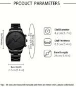 Stylish Men's Quartz Watch with Stainless Steel Strap – Perfect Business Accessory and Gift for Birthdays - Image 5