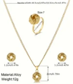 Vacation Style 4-Piece Jewelry Set -  Fashionable Daily Wear & amp; Vacation Accessory, Hypoallergenic, Ideal for Women - Image 4
