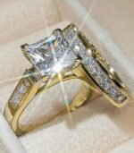 "2-Piece Women’s Engagement Diamond Ring Set – Shiny Alloy with Imitation Zirconia, Perfect for Weddings, Parties & Gifts" - Image 5