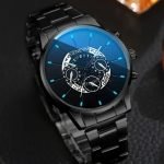 Men’s Vintage Quartz Watch – Classic Round Dial with Stainless Steel Strap (Black) | Stylish & Durable Wristwatch, Perfect Gift for Valentine’s