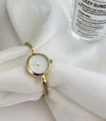 Elegant Women’s Quartz Bracelet Watch – Golden-Tone Alloy Bangle with Black Dial, Chic Jewelry Gift - Image 5