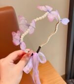 Girls’ Princess Pearl Butterfly Hairband – Elegant Forest Style Dress-Up Headband for Parties & Birthdays - Image 5