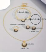 "5-Piece Vintage Jewelry Set 18k gold – Elegant Zinc Alloy with Synthetic Zirconia, Perfect Gift for Any Occasion" - Image 6