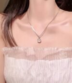 5PCS Imitation Moonstone Jewelry Set – Elegant Style for Every Occasion, Includes Necklace, Earrings, Bracelet & Ring - Image 6