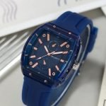 Men’s Luxury Quartz Watch – Square Blue Dial with Golden Hands, Multi-Pointer Chronograph & 24H Display, Lightweight and Durable