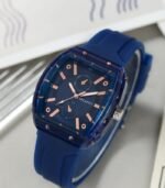 Men’s Luxury Quartz Watch – Square Blue Dial with Golden Hands, Multi-Pointer Chronograph & 24H Display, Lightweight and Durable