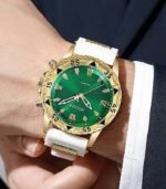 CAYON Men’s Quartz Watch – Golden-Tone Case & Adjustable Band, Stylish Green Dial with Black Hands, Perfect for Everyday Casual or Formal Wear - Image 7