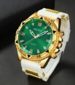 CAYON Men’s Quartz Watch – Golden-Tone Case & Adjustable Band, Stylish Green Dial with Black Hands, Perfect for Everyday Casual or Formal Wear - Image 8