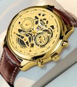 Elegant Quartz Leather Watch – Unisex Business & Fashion Analog Timepiece with PU Strap