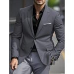 2pcs Men’s Suit Set – Formal Jacket and Pants for Business, Weddings & Casual Dinners - Image 2