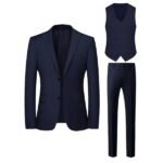 Men’s Three-Piece Suit Set – Formal Notch Lapel Jacket, Vest & Pants for Weddings, Business & Parties - Image 2