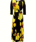 Women’s Floral A-Line Dress – Adjustable Waist Tie, Long Sleeves & Round Neck | Soft, Stretchy Fabric for All-Season Casual & Formal Wear - Image 8