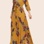 Elegant Women’s Maxi Frock Dress – Full-Length Flowing Gown with Round Neck & Long Sleeves | Perfect for Parties & Formal Events
