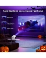 XYA Ultra-HD Smart Mini Projector – 180° Rotatable Portable Home Theater with WiFi 6 & Bluetooth 5.2, Android 12 System, Auto Keystone Correction & Quick Focus – Ultra Bright Projector for PC, TV, Smartphone & Office Presentations - Image 3