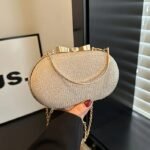 Light Luxury Sequin Simple Handbag – Elegant Evening Clutch & Chain Shoulder Bag for Women