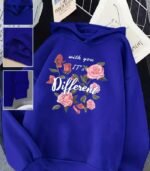Women’s Pink “It’s Different” Floral Hoodie – Soft Long-Sleeve Pullover Featuring “With You” Print | Trendy, Cozy & Stylish Choice for Fall and Winter Casual Wear - Image 20