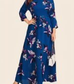 Elegant Women’s Maxi Frock Dress – Full-Length Flowing Gown with Round Neck & Long Sleeves | Perfect for Parties & Formal Events - Image 12