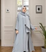 Elegant Open Front Abaya for Women – Solid Color Moroccan & Turkish Style | Lightweight Islamic Dress for Everyday & Special Occasions - Image 10