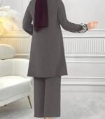 Women’s Embroidered Plant-Pattern Two-Piece Set – Long Sleeve Top & Pants | Elegant Arabic Outfit Without Headscarf - Image 19