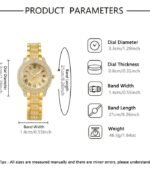 6pcs Women’s Luxury Quartz Watch & Jewelry Set – Roman Numeral Watch, Necklace, Bracelet, Earrings, Ring & Pendant Gift Box - Image 3