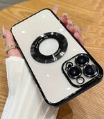 Luxury Magnetic Plating Clear Phone Case – Slim Acrylic MagSafe Cover for iPhone 16, 15, 14, 13, 12, 11 Pro Max & Plus Models - Image 2