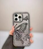 Shiny Diamond 3D Butterfly Phone Case for iPhone 13/14/15/16 – Elegant TPU Soft Cover for Women - Image 4