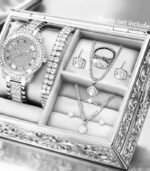 Elegant Quartz Watch with 10pcs Jewelry Set – Minimalist Round Business Style, Perfect Gift for Women - Image 3