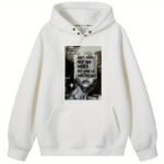 I Don't Know Who I Am" Quirky Urban Street Art Print Hoodie – White PVC Casual Wear | Unisex Fashion Statement Hoodie - Image 3