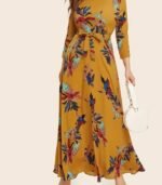 Elegant Women’s Maxi Frock Dress – Full-Length Flowing Gown with Round Neck & Long Sleeves | Perfect for Parties & Formal Events - Image 3