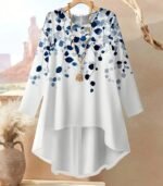 Women’s Floral Two-Piece Set – Elegant Long Sleeve Top & Matching Pants | Casual, Comfortable & Stylish Vacation Outfit - Image 3